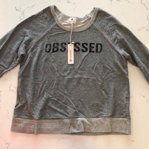 SUNDRY Obsessed Pullover in Heather Grey NWT Small - Picture 2 of 3